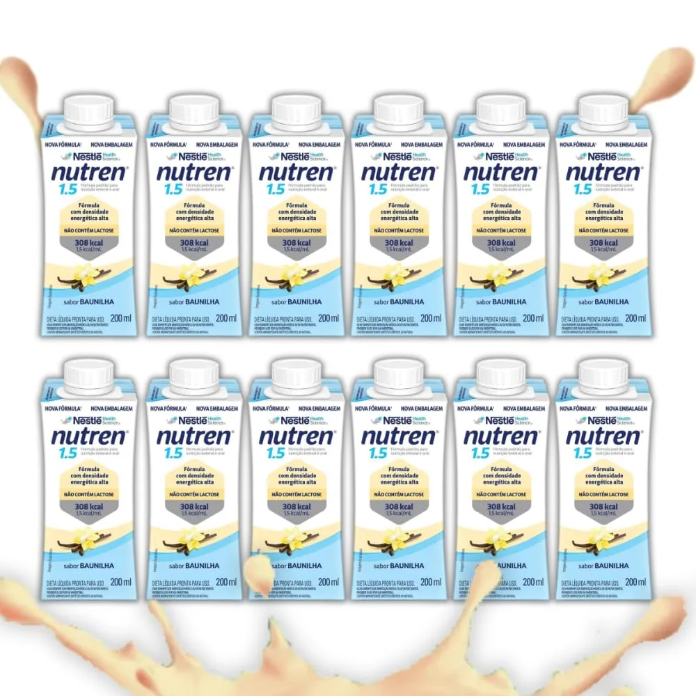 Nutren 1.5 Baunilha 200ml Nutrição Enteral e Oral - kit com 12 - Nestle