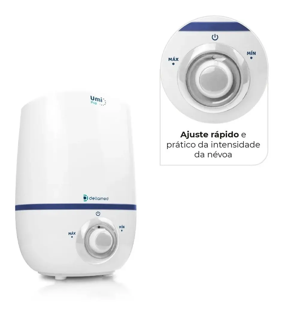 Umidificador De Ar Ultrassônico Umi Pop Health 2,3l Dellamed Cor Branco Bivolt — foto 6 de 7