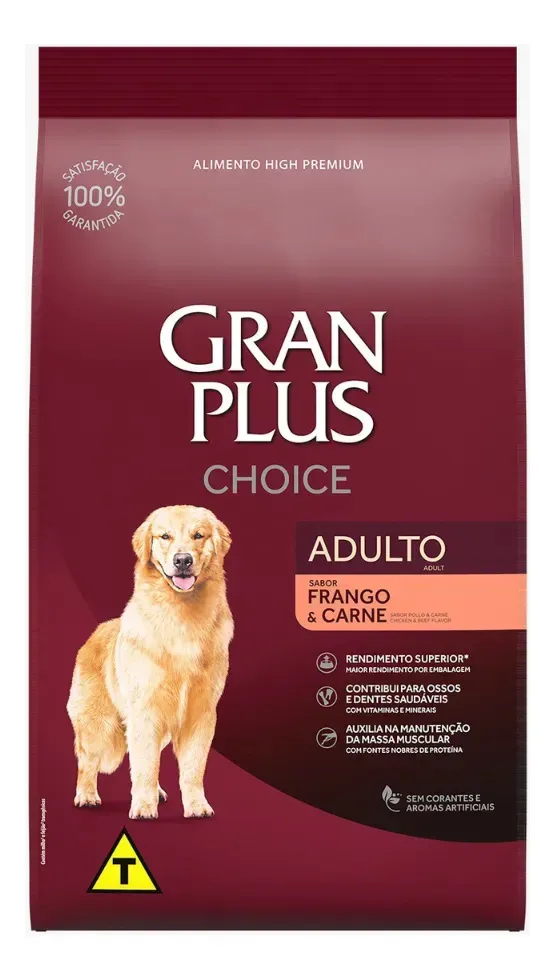 Ração Gran Plus Choice Cães Adultos Frango E Carne 10,1kg