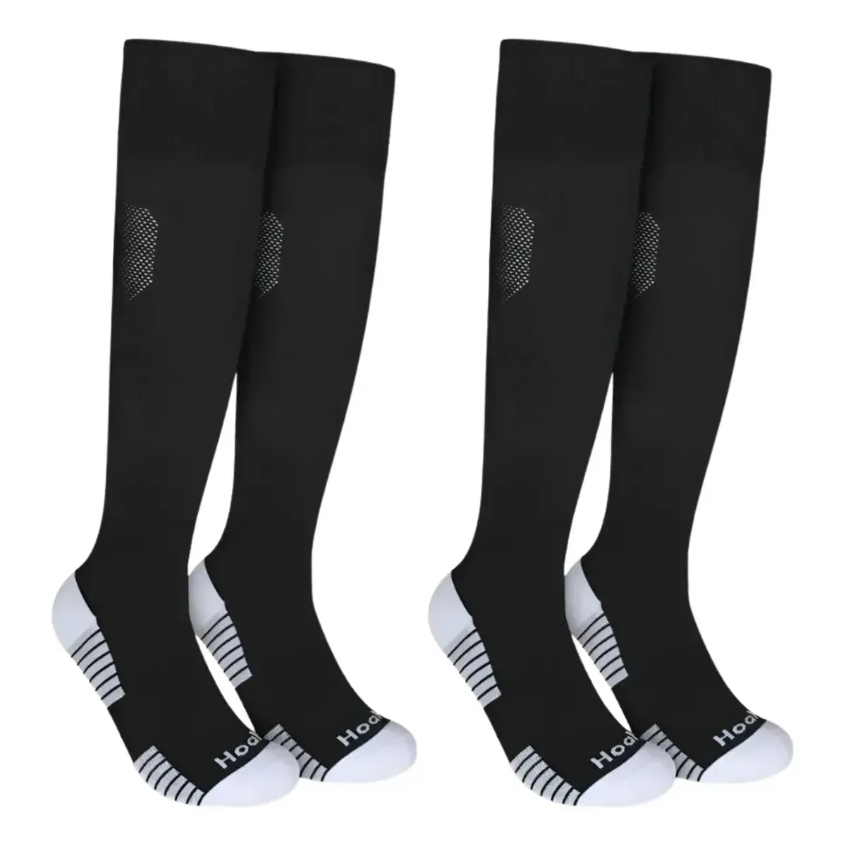 Kit 2 Pares Meião Futebol Profissional Hoahi Cano Longo Cor Preto Tamanho 39/43 — foto 2 de 7