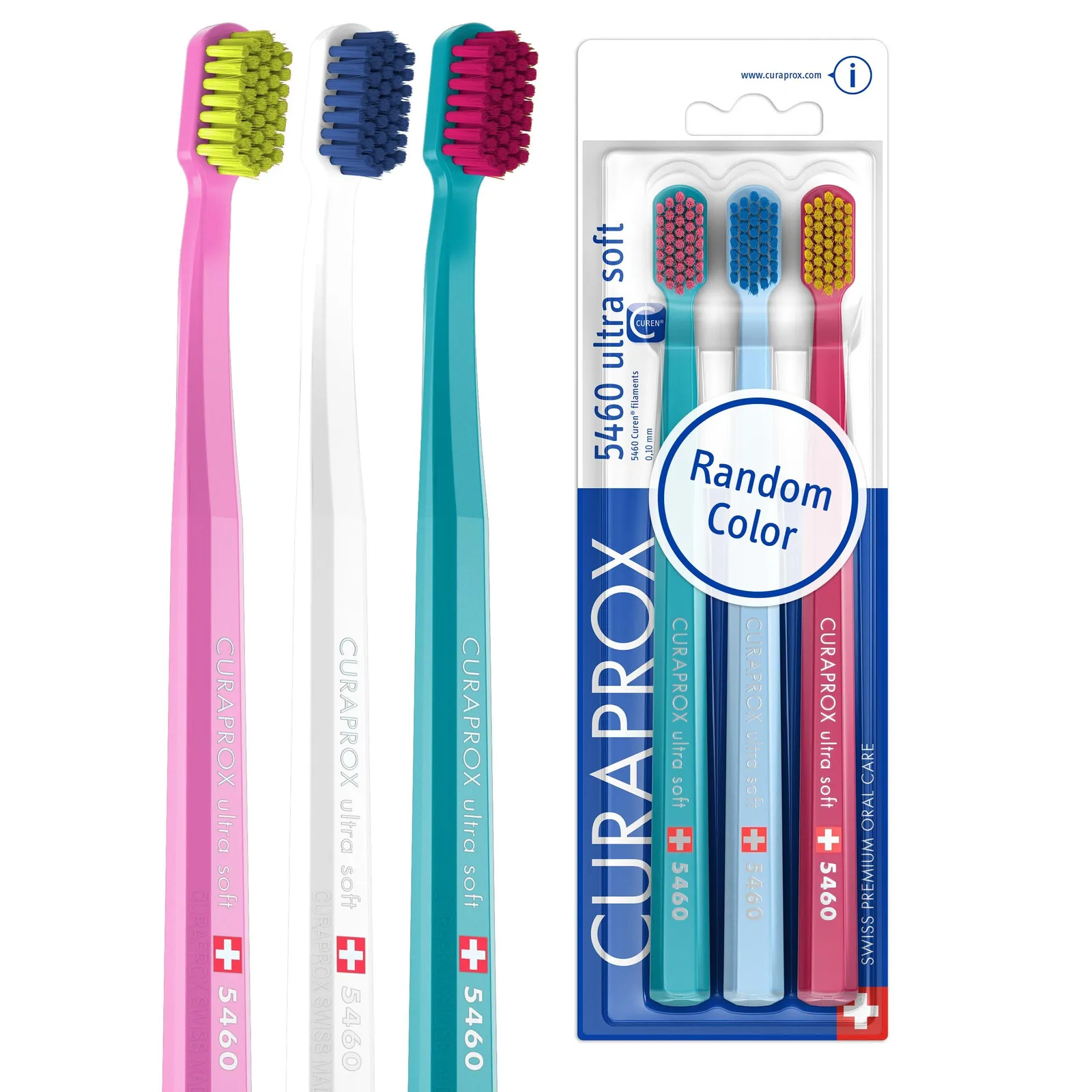 Curaprox Escova de dentes Ultrasoft 5460, pacote com 3