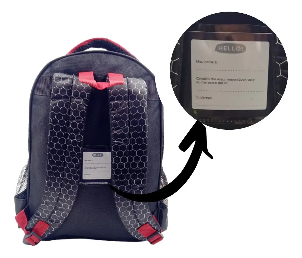 Mochila Escolar Menino Denlex Aranha Cor Preto 17L Zíper 5 Bolsos — foto 7 de 8