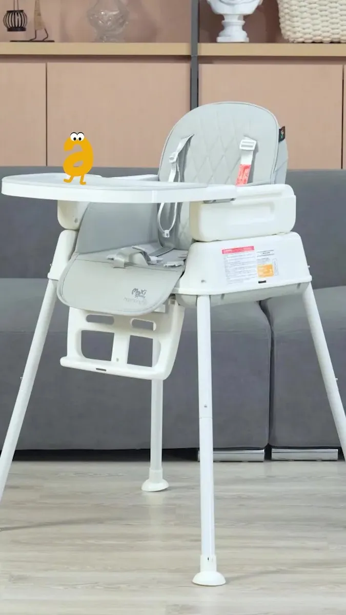 Cadeira De Alimentação Infantil 3 Em 1 Harmony Maxi Baby - Cinza — foto 4 de 7