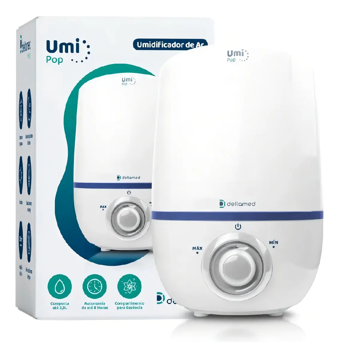 Umidificador De Ar Ultrassônico Umi Pop Health 2,3l Dellamed Cor Branco Bivolt — foto 3 de 7