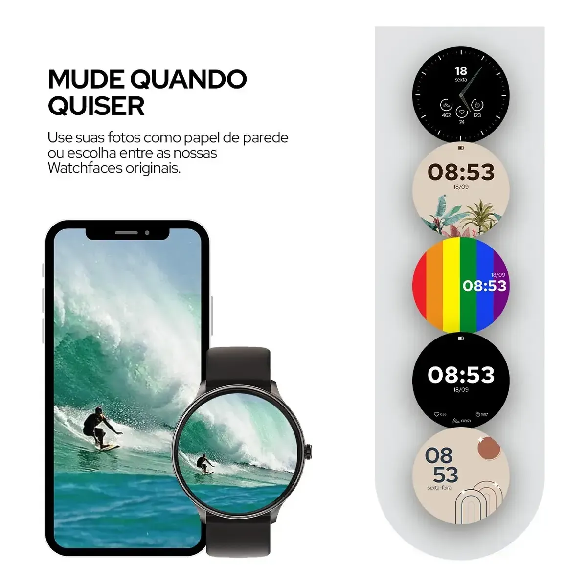 Smartwatch Wb Redondo 46mm, Tela 1,39 Fitness Tracker Rosa — foto 4 de 8