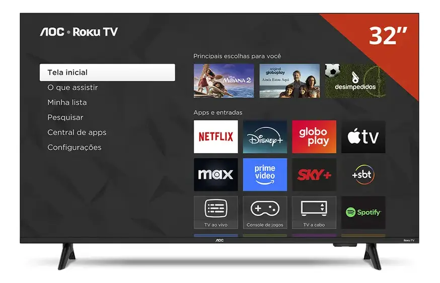Smart Tv Aoc Dled 32 Wi-fi Roku Tv Quad Core 32s5155/78g — foto 5 de 8