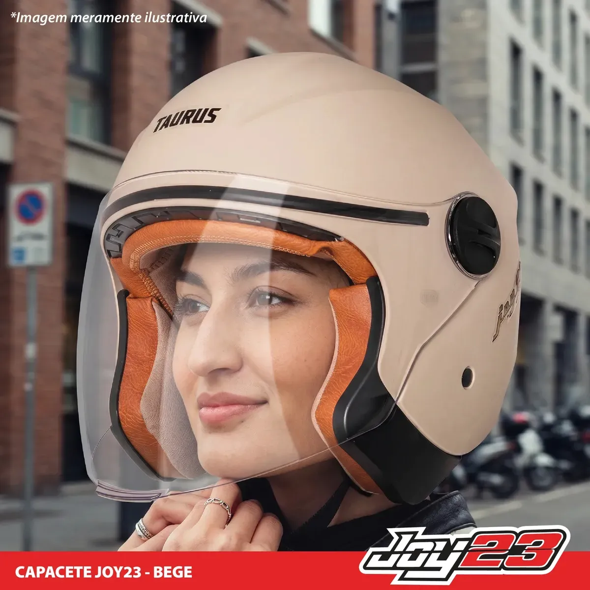 Capacete Aberto Joy 23 By Taurus Bege Fosco Tamanho 58 — foto 6 de 7