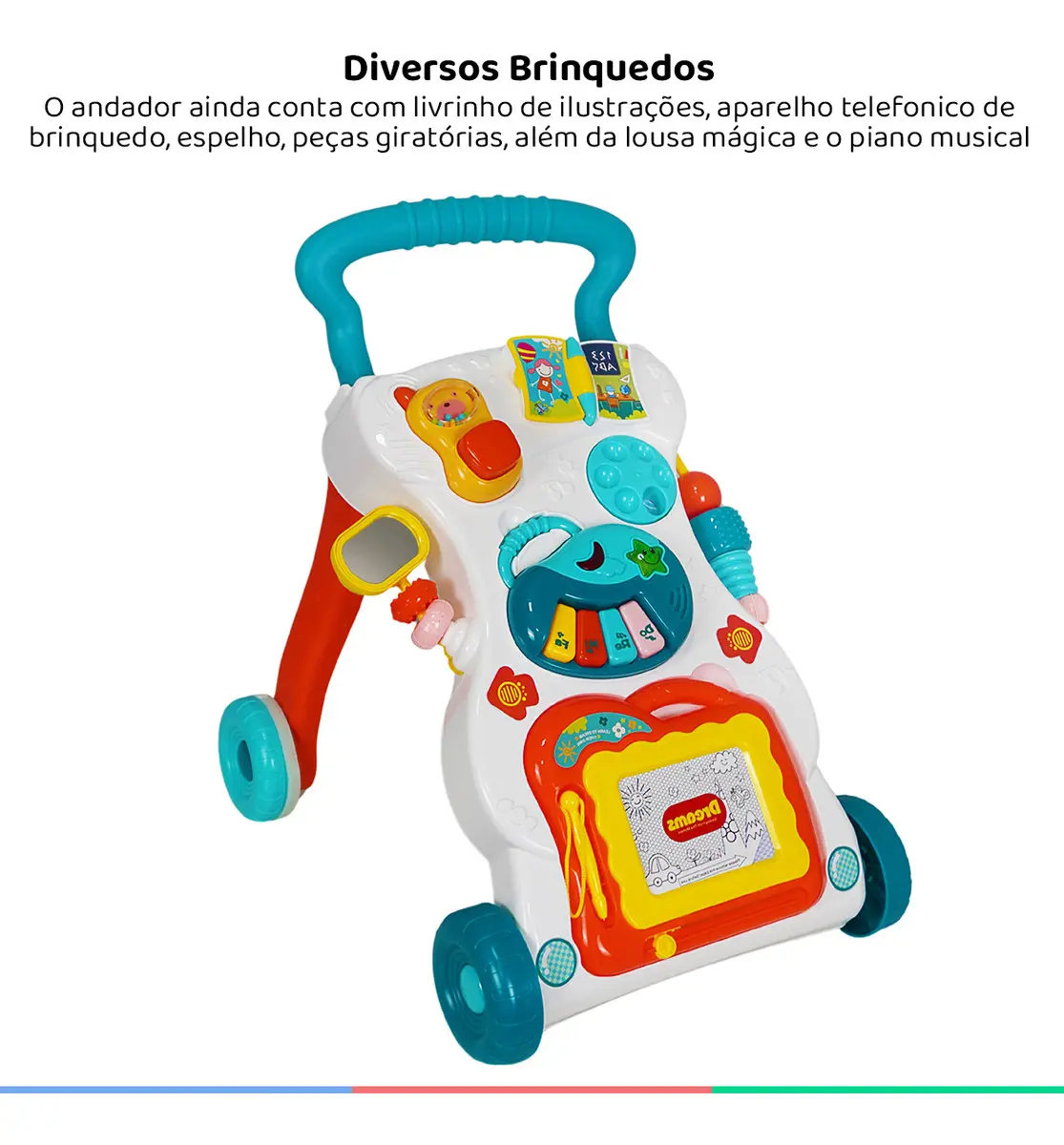 Andador Infantil Centro De Atividade Musical Com Luz E Som — foto 7 de 8