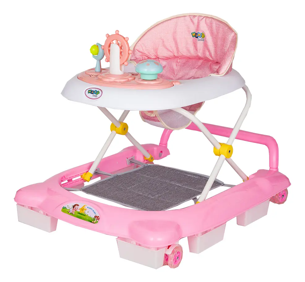Andador Infantil Musical Para Bebê Empurrador Compacto 3 Ajustes de Altura La Bamba Maxi Baby - Rosa — foto 2 de 7