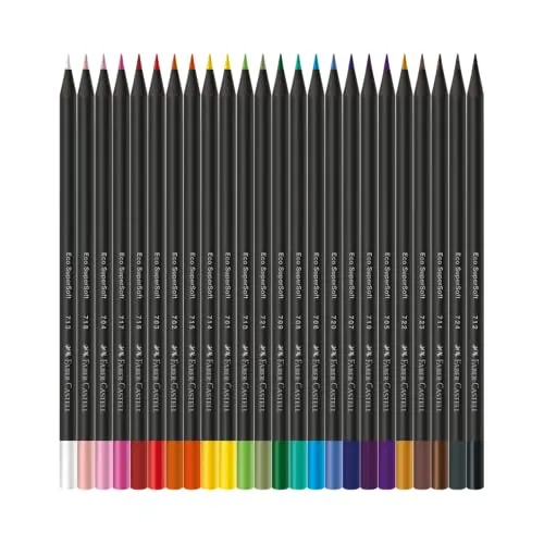 Faber-Castell Lápis De Cor Supersoft com 24 Cores - Ecolápis super mácio com cores mais vivas, excelente cobertura — foto 4 de 5