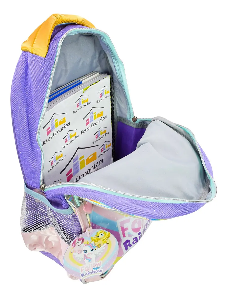 Mochila Escolar Denlex Juvenil Lilás 17L Unicórnio Grande Infantil — foto 5 de 8