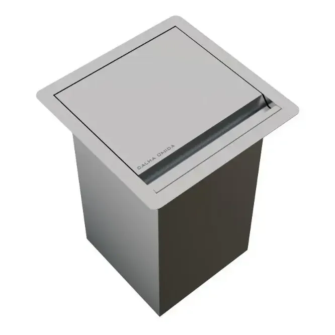 Lixeira Quadrada 5 Litros Com Tampa Inox — foto 2 de 8