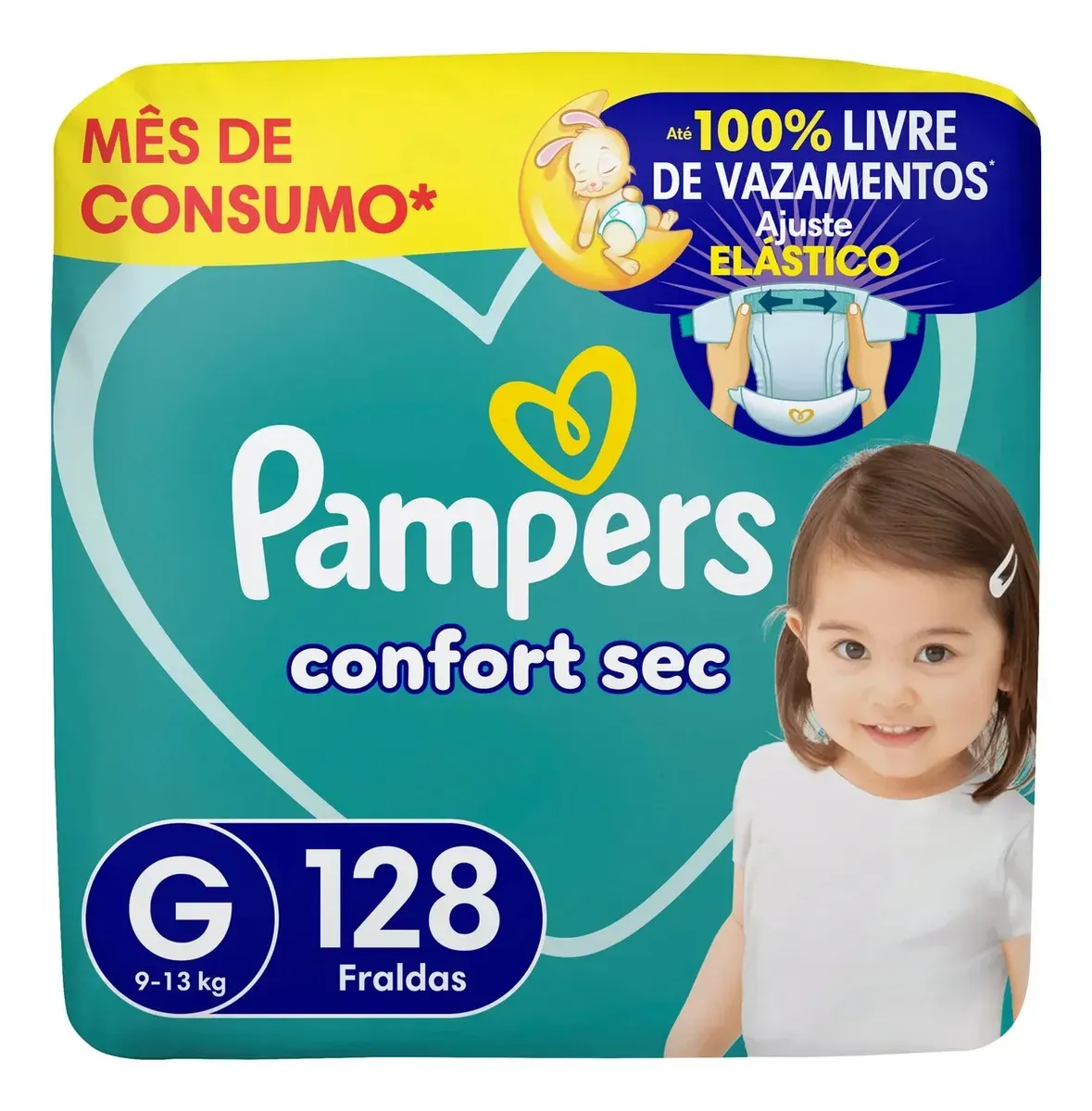 Fralda Pampers Confort Sec Tamanho G 128 Unidades — foto 3 de 8
