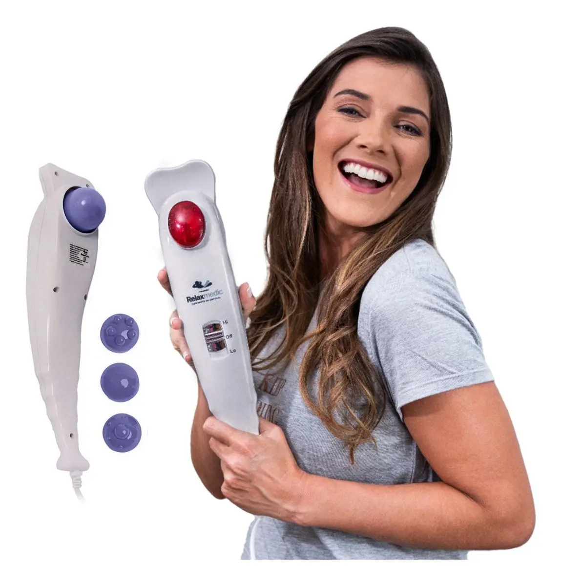 Massageador Eletrico Profissional Hammer Original Relaxmedic Cor Cinza