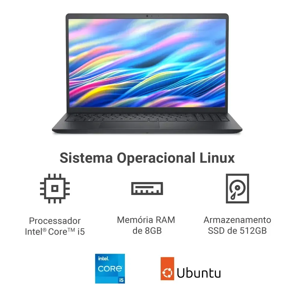 Notebook Dell 15 Dc15-i51334u-u50 15.6 Full Hd 13ª Gen Inte Preto — foto 4 de 8