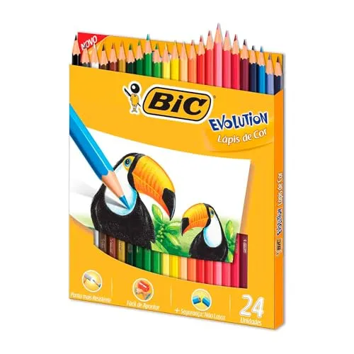 BIC, Lápis de Cor Sextavado, Evolution, 24 Cores — foto 2 de 6