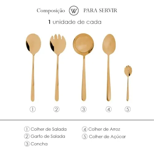 WOLFF Faqueiro de Aço Inox Viena Dourado 101 Peças Com Caixa Litografada - Jogos de Talheres - Mesa Posta - Utensílios de Cozinha, Enxoval, Casamento, Decoração — foto 5 de 6