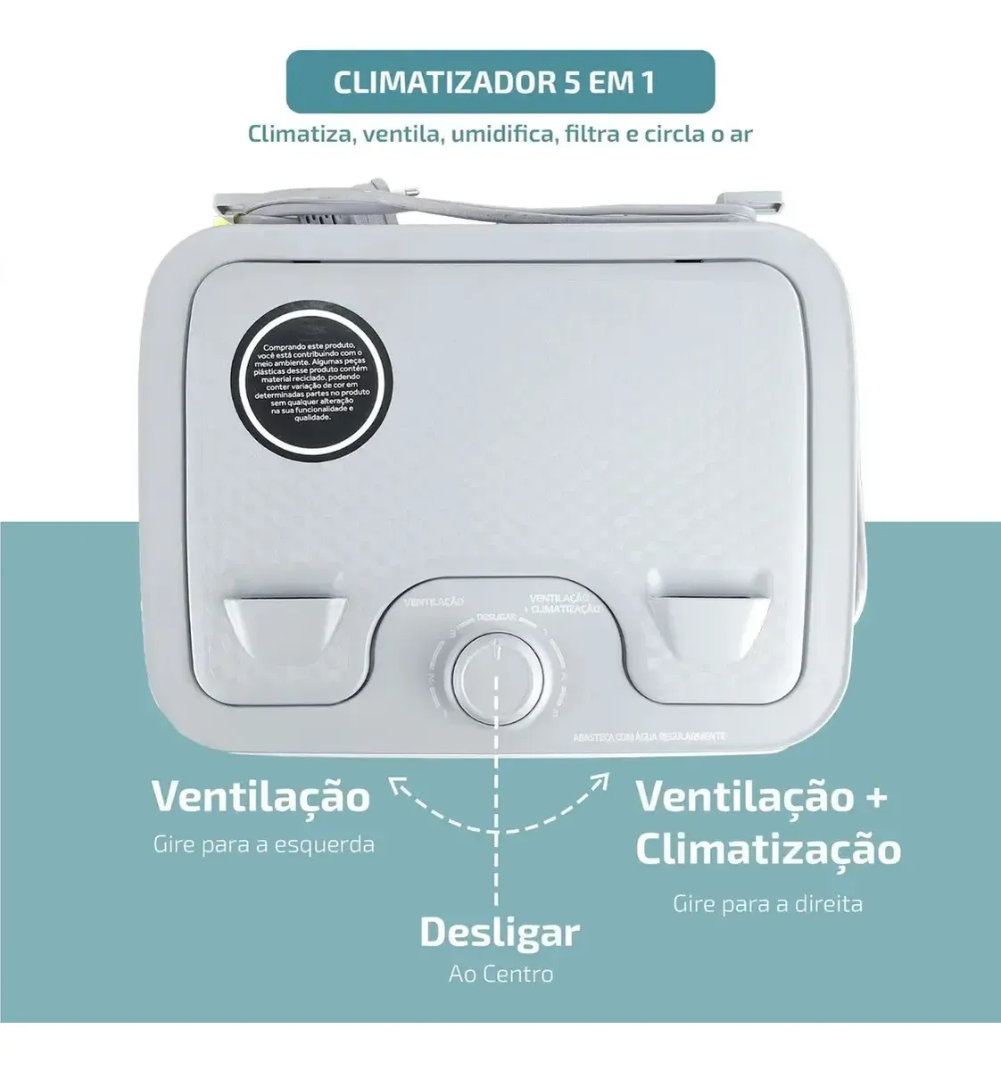 Climatizador Portátil 16 Litros 130w Ventisol Clin16 Cor Cinza — foto 7 de 8