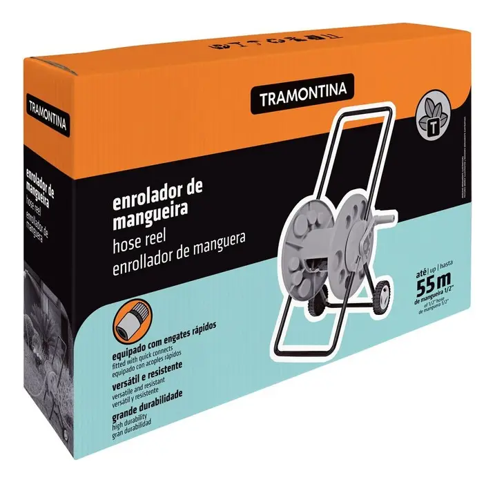Suporte Enrolador De Mangueira Tramontina 78595000 Ate 55 Metros Com Rodas — foto 8 de 8