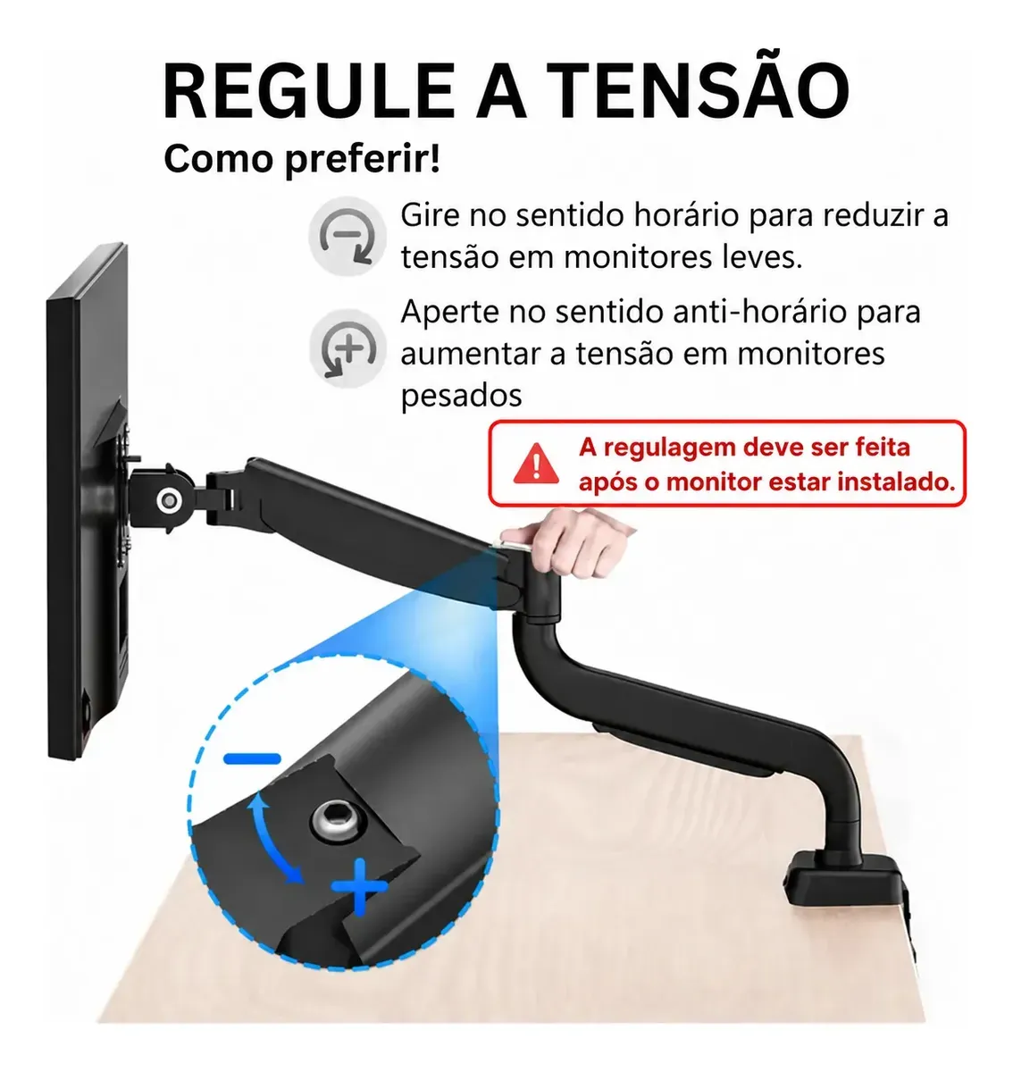 Suporte Para Monitores Articulado De Mesa Pistão A Gás 13-32 — foto 6 de 7