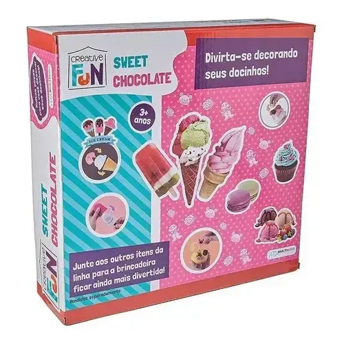 Brinquedo Sweet Chocolate Docinhos Creative Fun BR1232 Rosa Multikids — foto 4 de 8