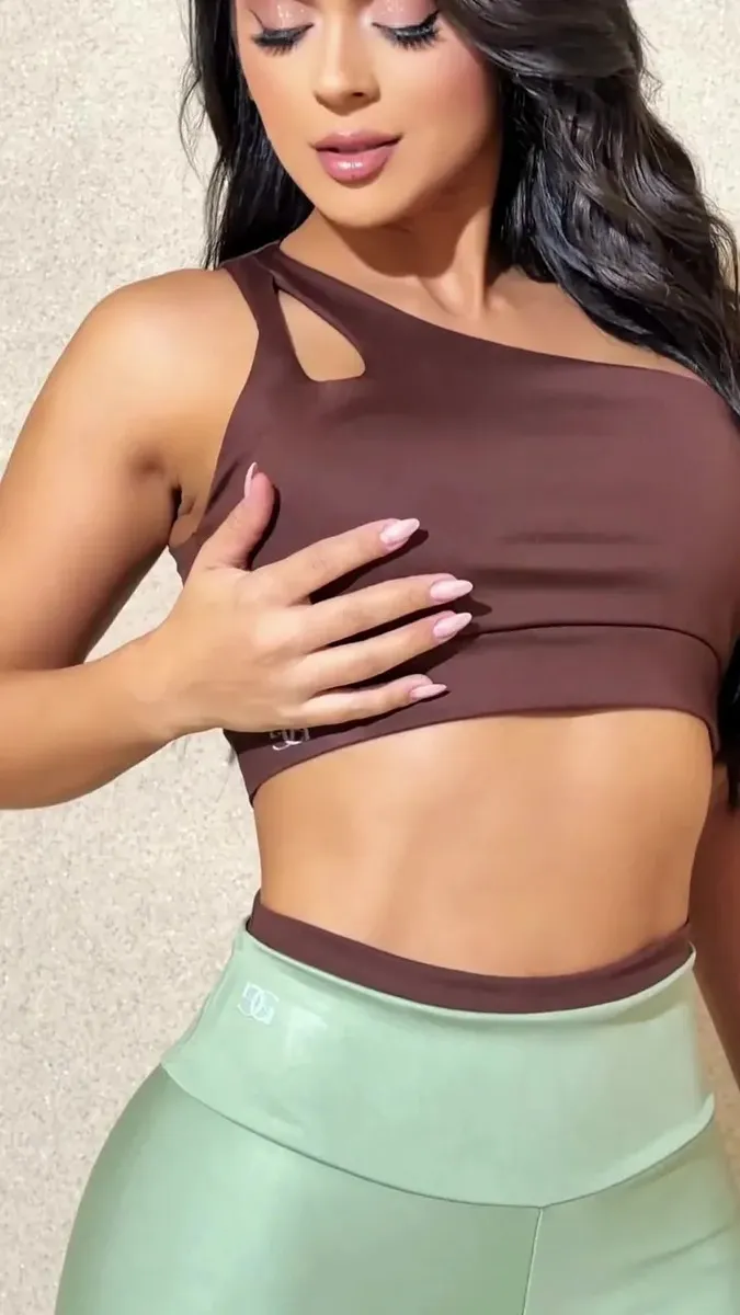 Conjunto Fitness Top Nula Manga E Calça Academia Bicolor — foto 4 de 7