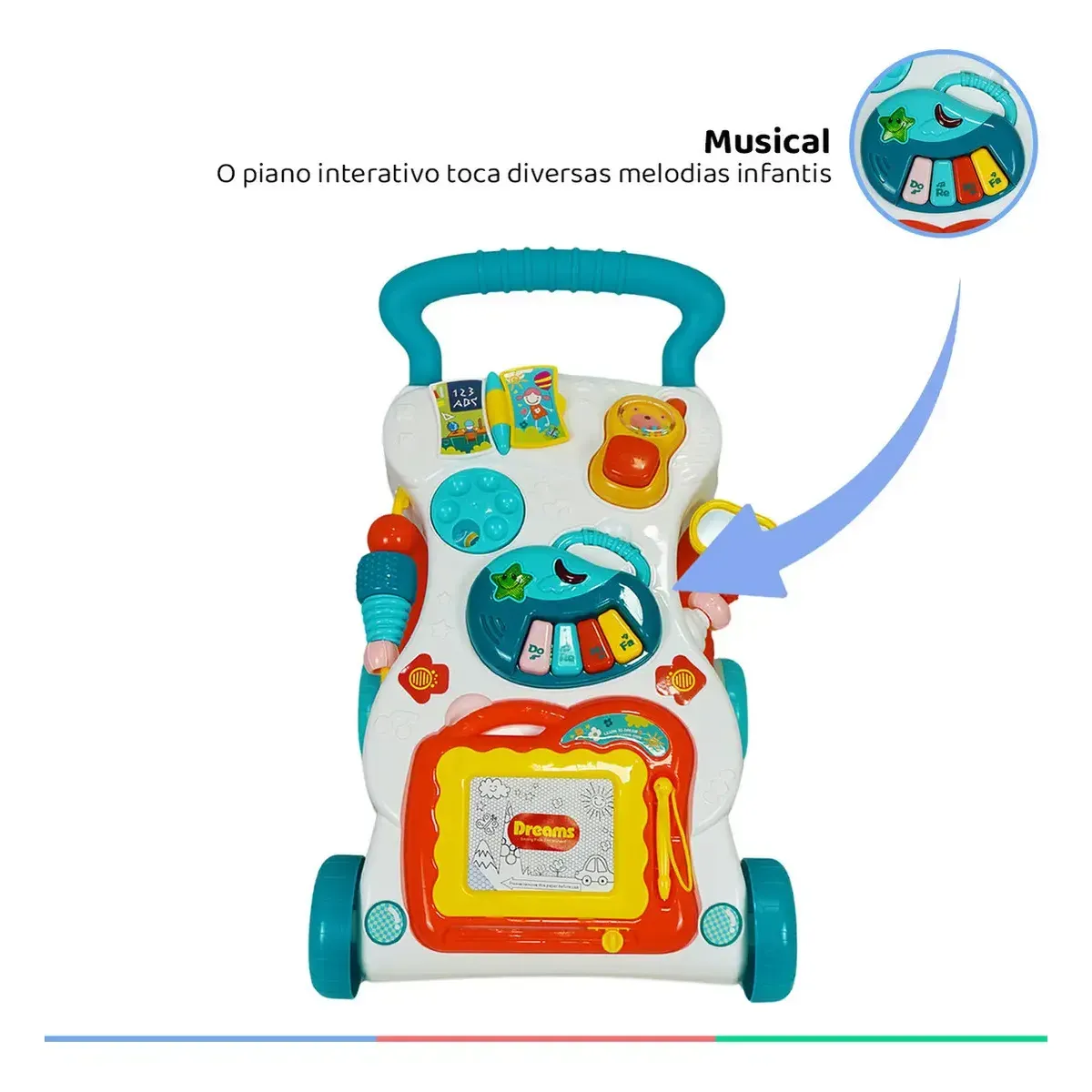 Andador Infantil Centro De Atividade Musical Com Luz E Som — foto 4 de 8