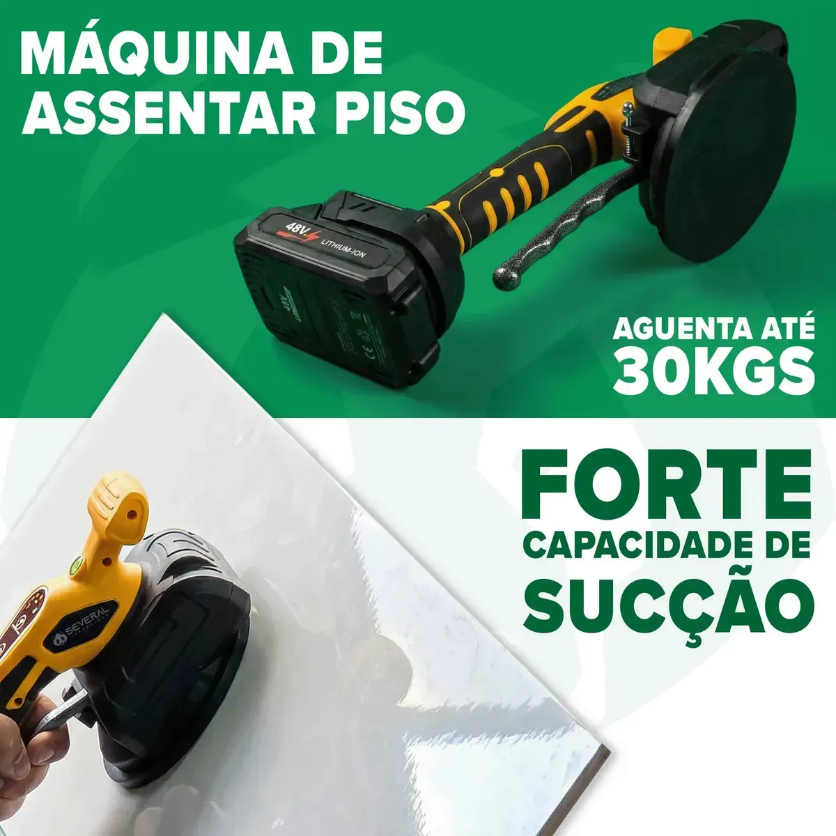 Maquina Assentar Pisos Porcelanatos Elétrica Com Ventosa Até 50kg A Bateria 21v Several — foto 4 de 8