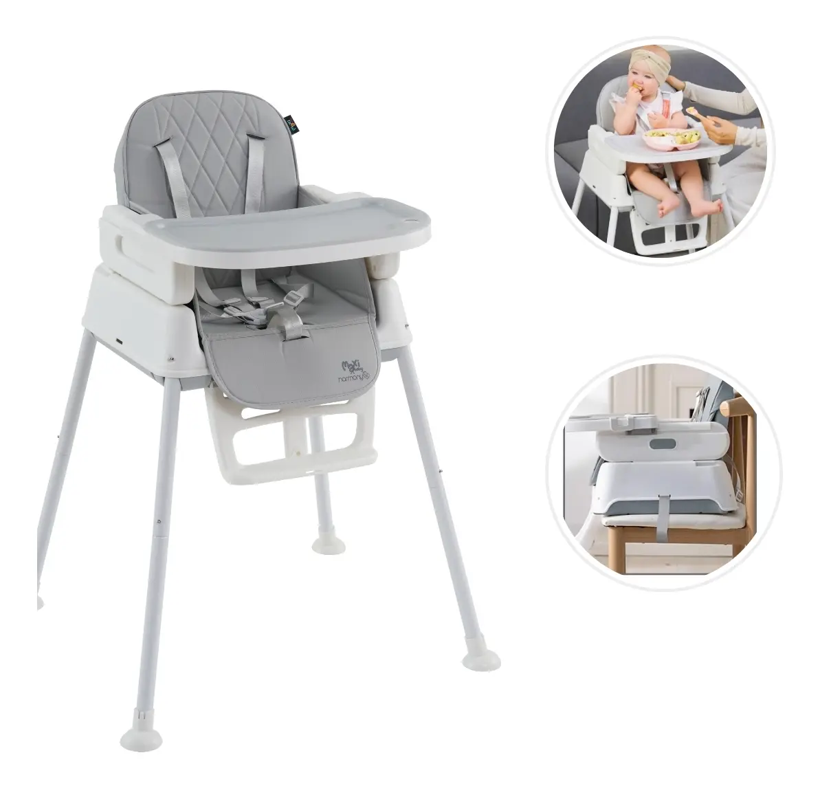 Cadeira De Alimentação Infantil 3 Em 1 Harmony Maxi Baby - Cinza — foto 7 de 7