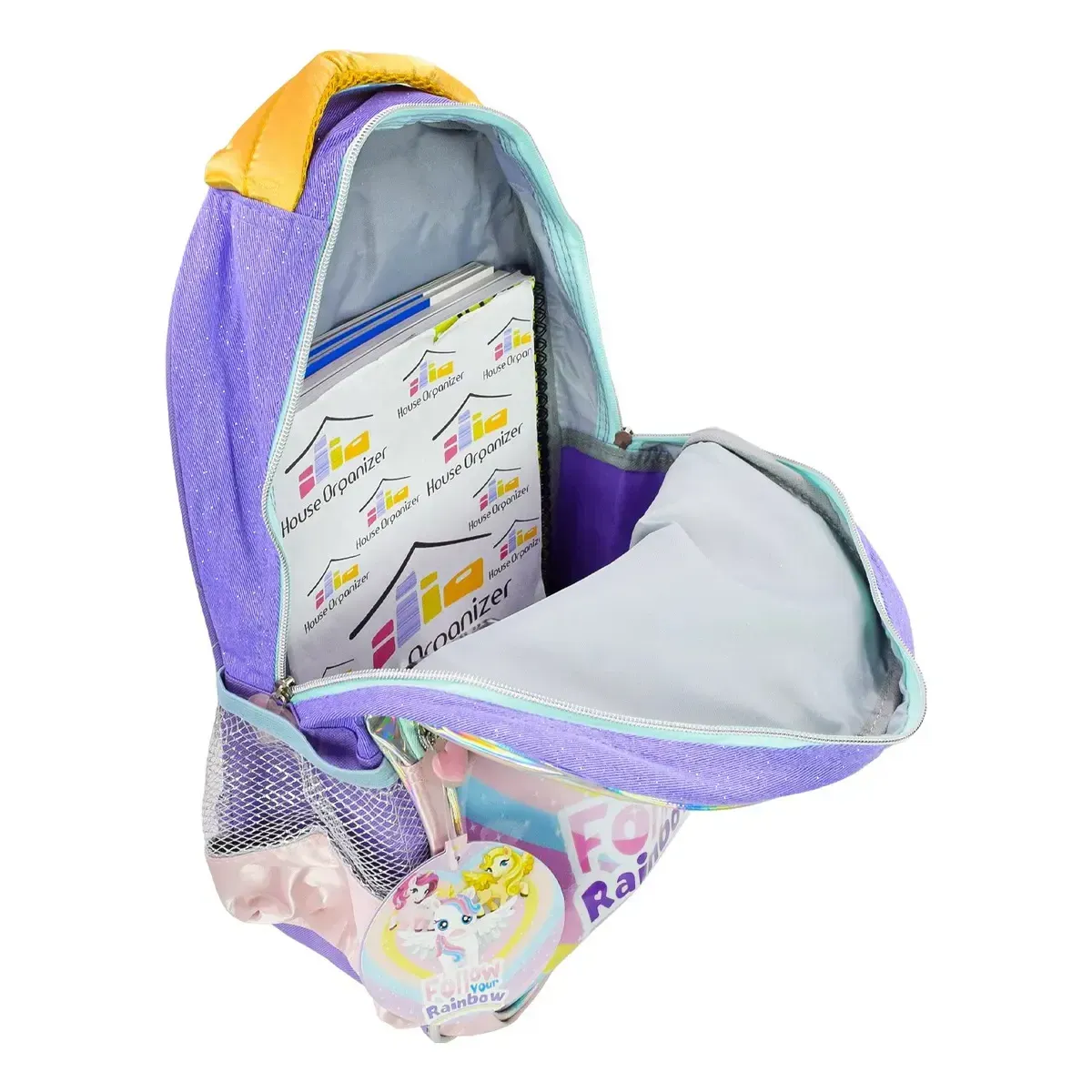 Mochila Escolar Denlex Juvenil Lilás 17L Unicórnio Grande Infantil — foto 4 de 8
