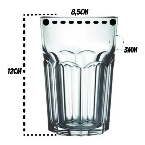Copos de Vidro Grosso Original line Glass de 400 ml Água Suco Drink Premium Cor Transparente — foto 5 de 7