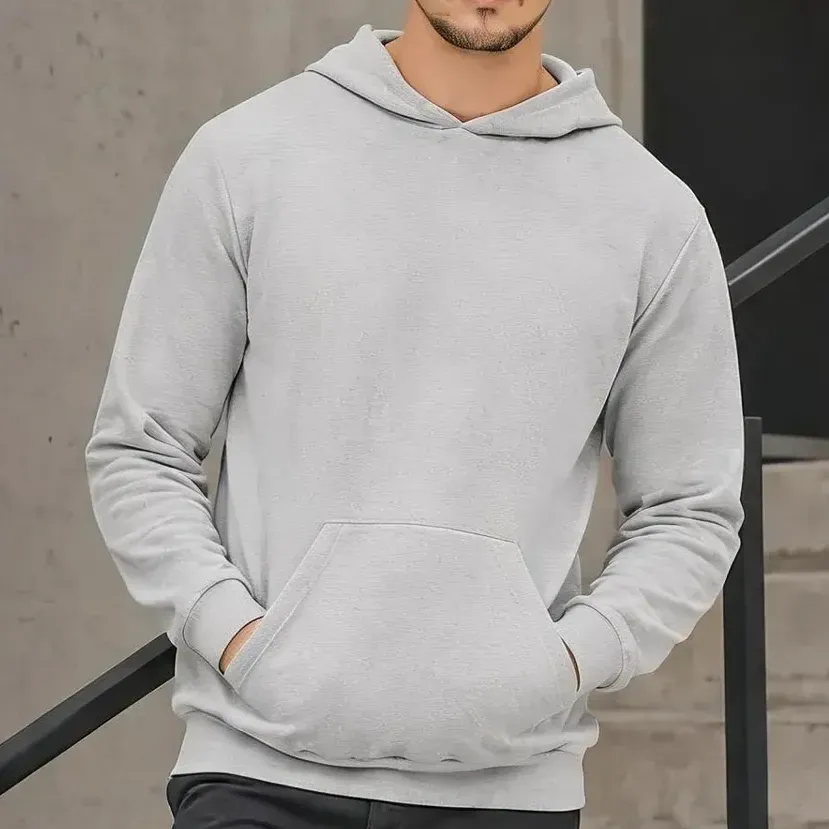 Blusa Moletom Canguru Masculina Com Capuz Casual Slim — foto 4 de 6