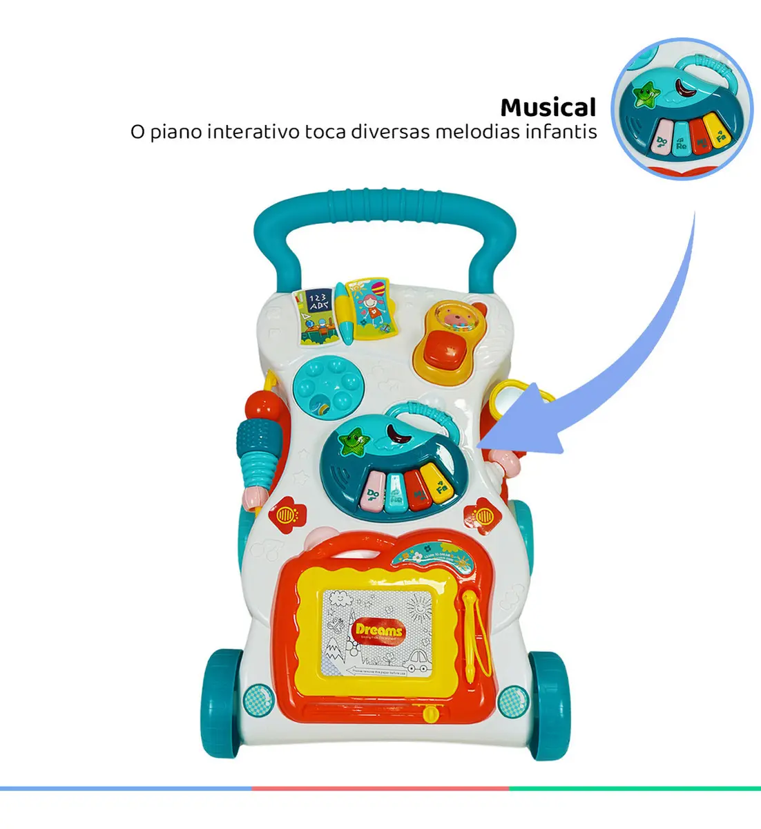 Andador Infantil Centro De Atividade Musical Com Luz E Som — foto 5 de 8