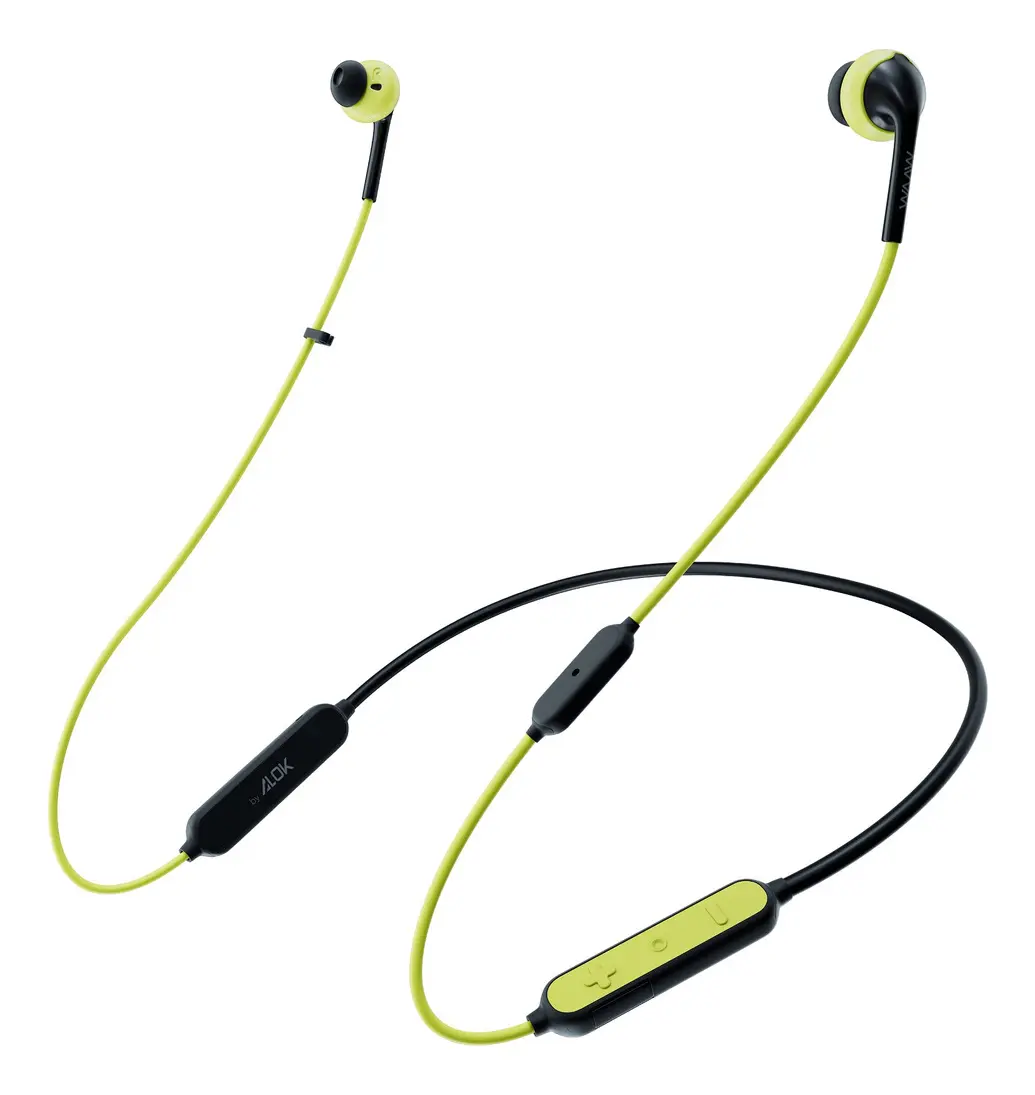 Fone De Ouvido Esportivo Bluetooth Waaw By Alok Move 100ebs Cor Preto e verde Cor da luz Verde