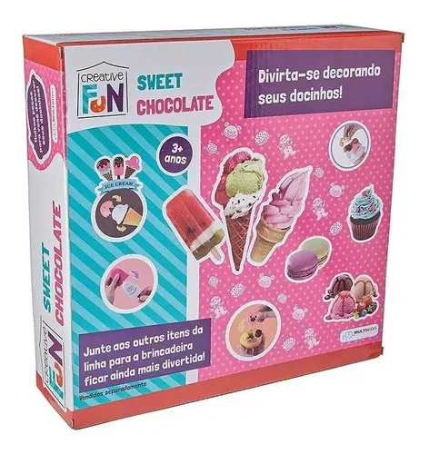 Brinquedo Sweet Chocolate Docinhos Creative Fun BR1232 Rosa Multikids — foto 5 de 8