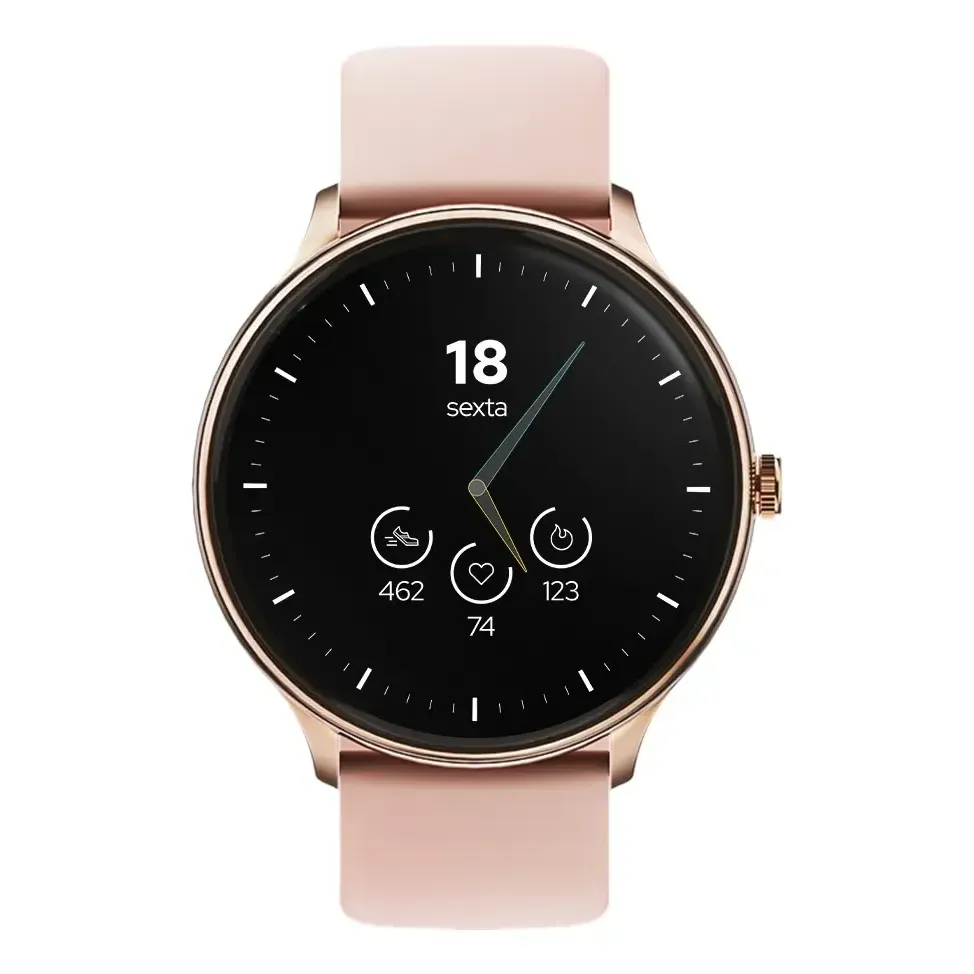 Smartwatch Wb Redondo 46mm, Tela 1,39 Fitness Tracker Rosa — foto 2 de 8