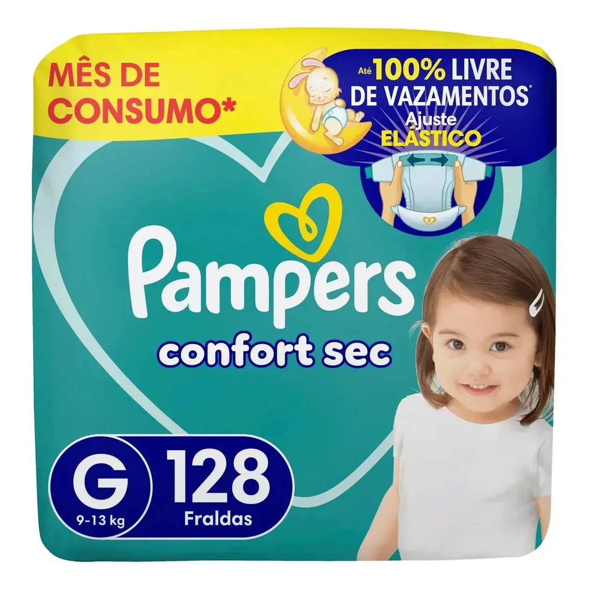 Fralda Pampers Confort Sec Tamanho G 128 Unidades — foto 2 de 8