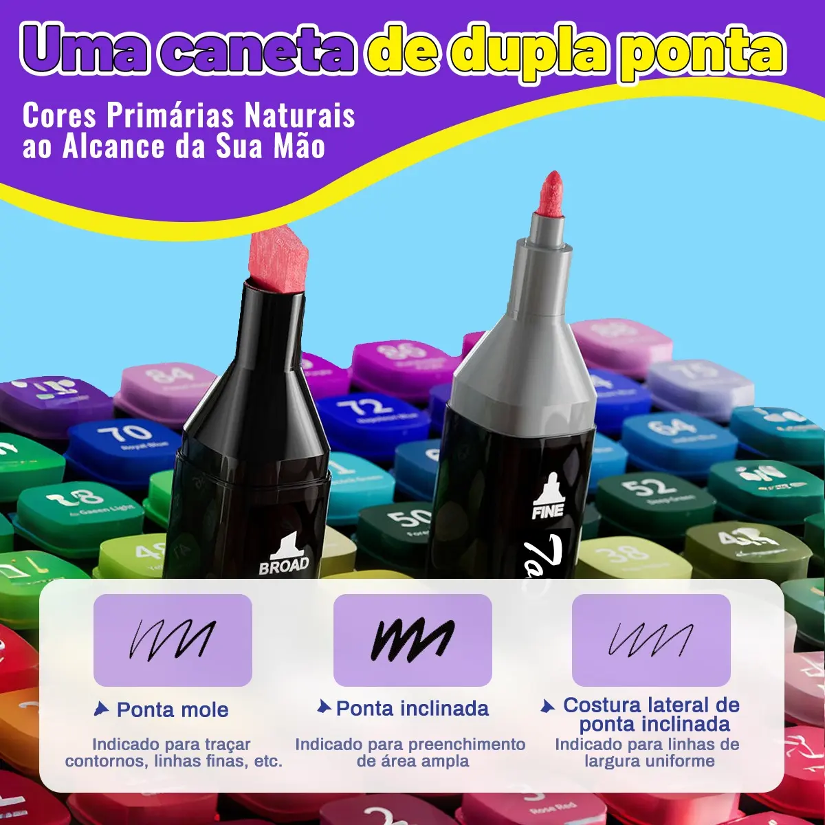 Conjunto Canetas Marcador Canetinha Ponta Dupla 168cores Kit — foto 5 de 8