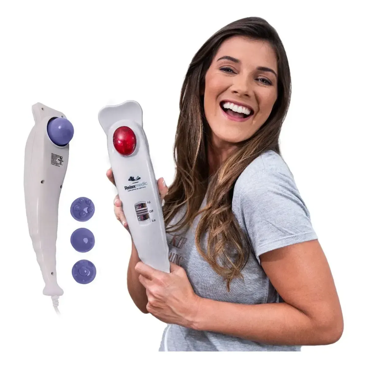 Massageador Eletrico Profissional Hammer Original Relaxmedic Cor Cinza — foto 2 de 7