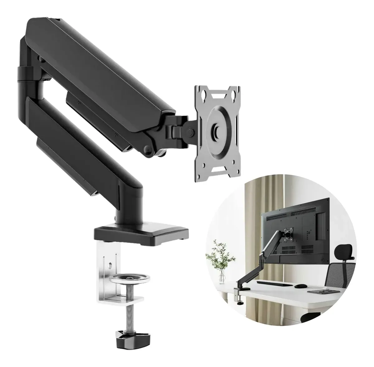 Suporte Para Monitores Articulado De Mesa Pistão A Gás 13-32
