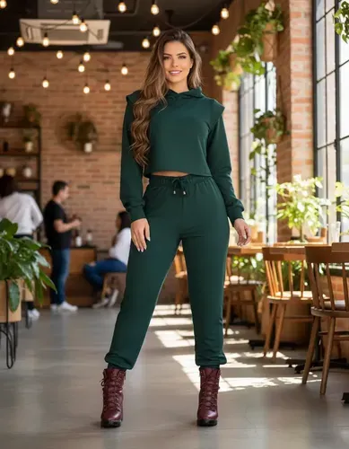 Conjunto Moletinho Blogueira Com Detalhe No Ombro Moderno
