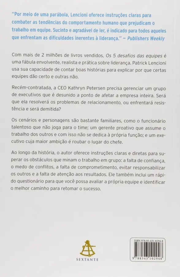 Livro Os 5 Desafios Das Equipes — foto 5 de 6
