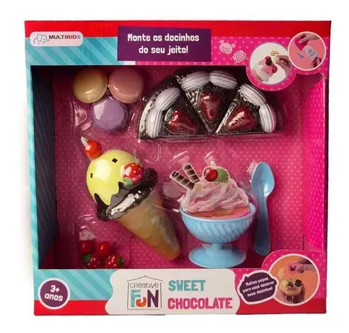 Brinquedo Sweet Chocolate Docinhos Creative Fun BR1232 Rosa Multikids — foto 3 de 8