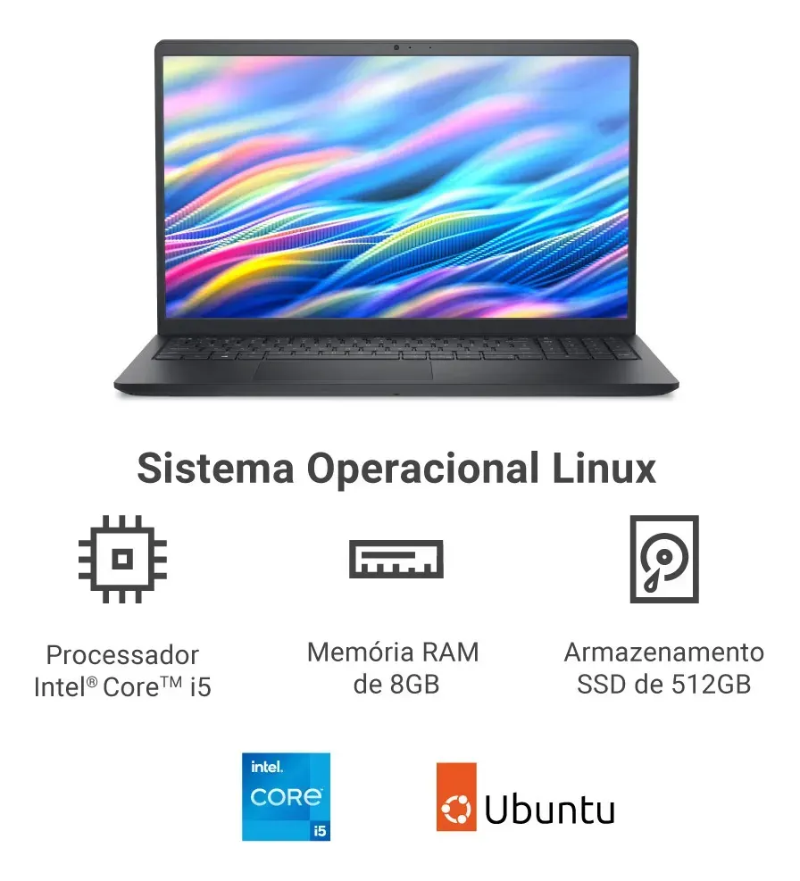 Notebook Dell 15 Dc15-i51334u-u50 15.6 Full Hd 13ª Gen Inte Preto — foto 5 de 8