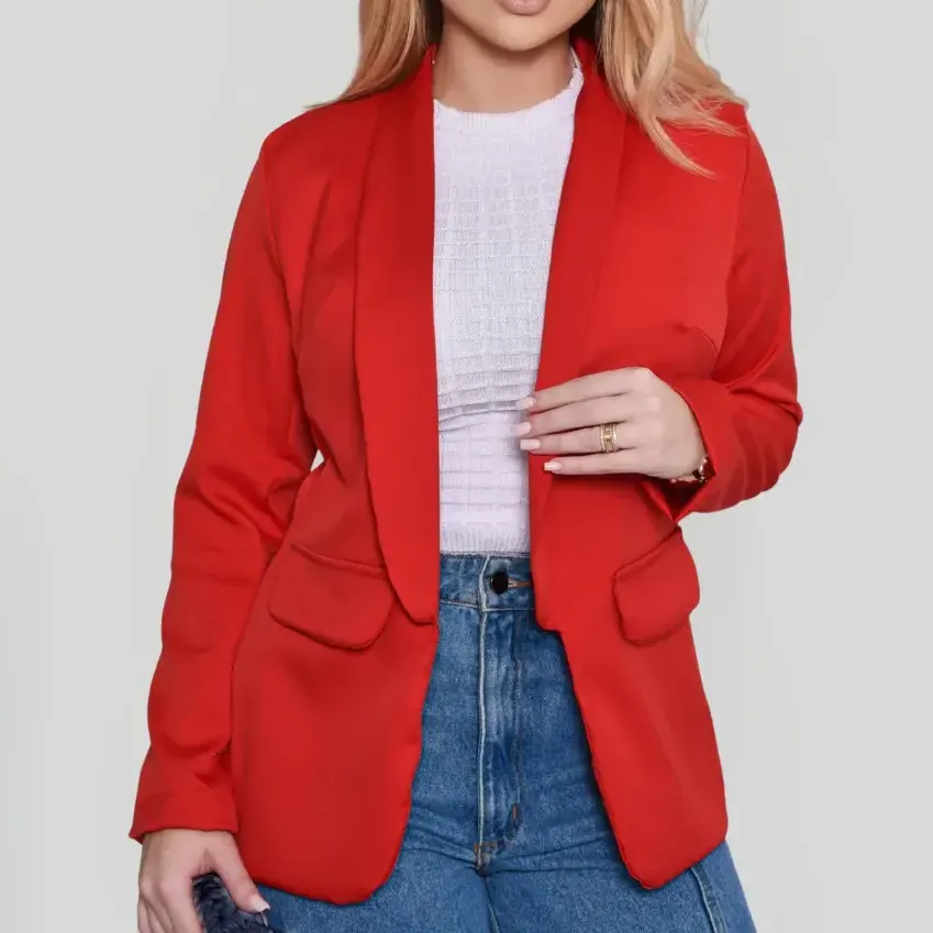 Blazer Feminino Alfaiataria Max Casual Social Elegante Chick — foto 7 de 7