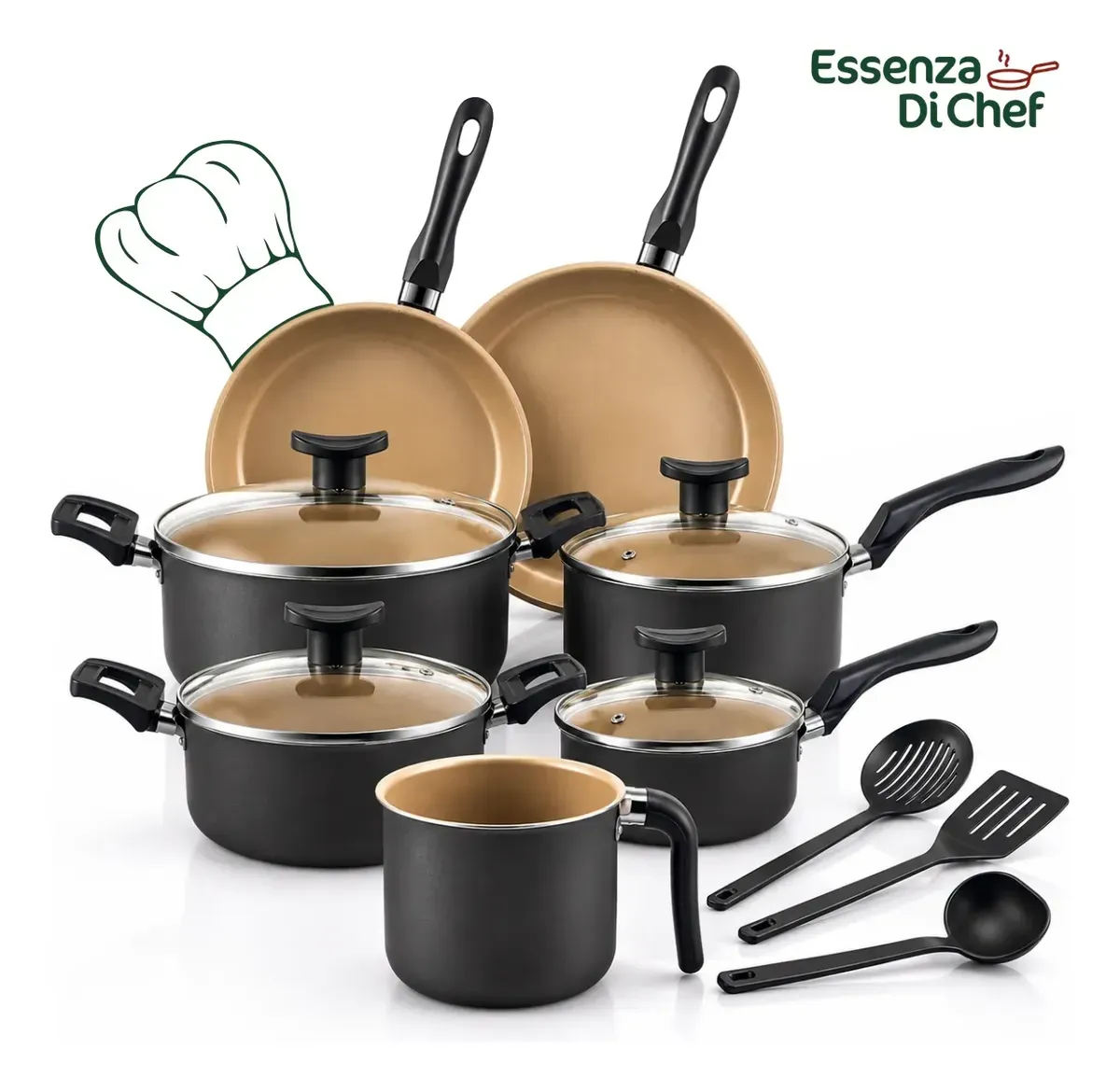 Conjunto Panelas Antiaderente 10 Peças Teflon Várias Cores — foto 3 de 7