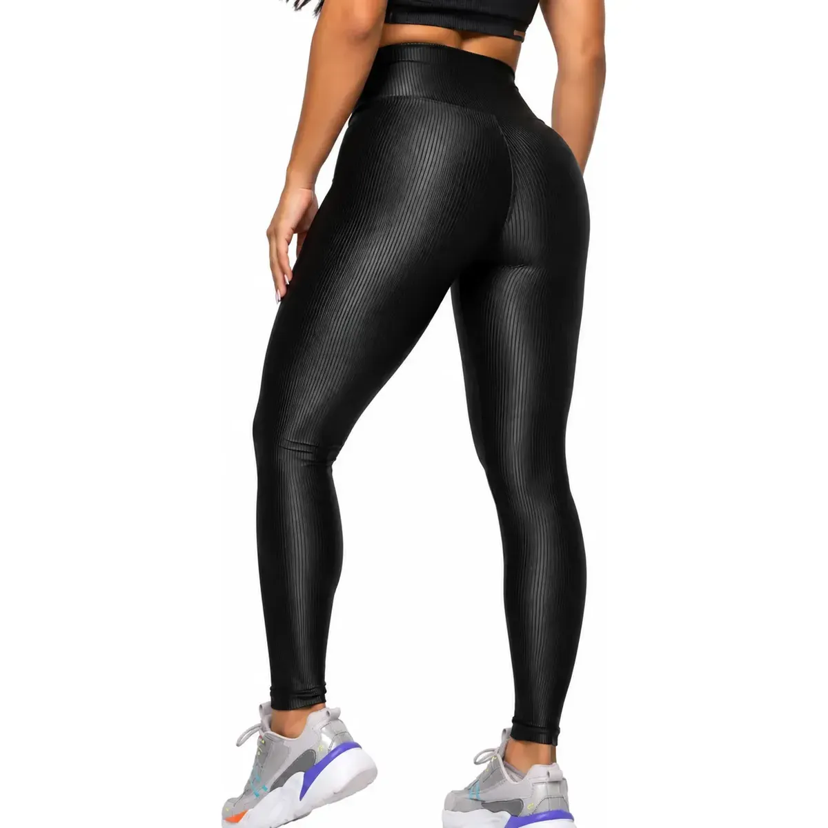 Legging Fitness Malha Trilobal Canelada Feminina Academia — foto 4 de 6