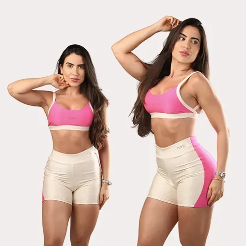 Conjunto Fitness Free Top E Short Feminino Omne Fitwear