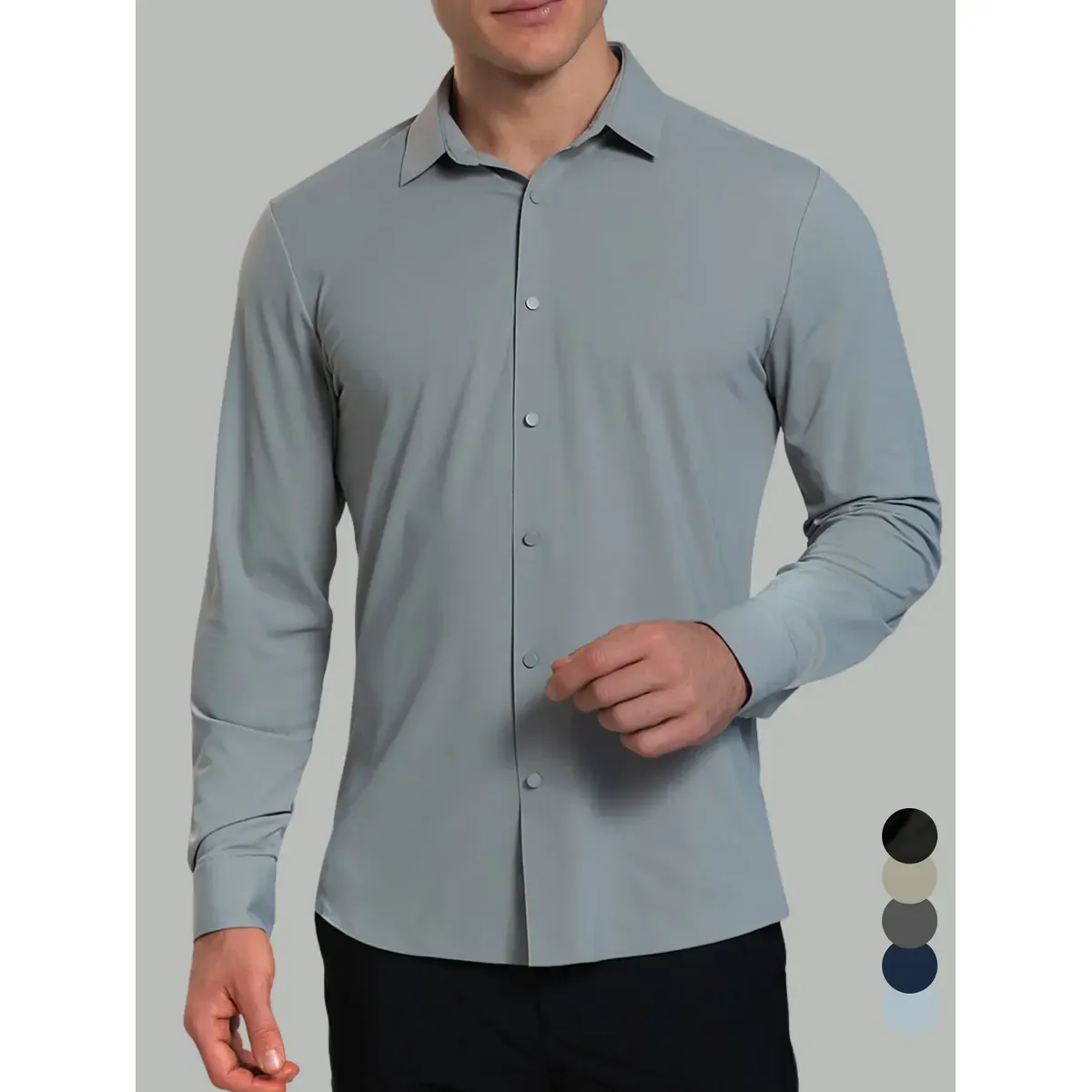 Camisa Masculina Poliamida Sem Costura Manga Longa Premium — foto 4 de 6