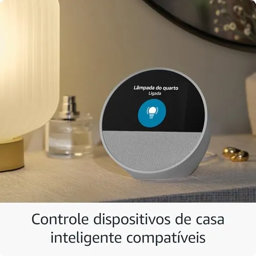 Echo Spot com Alexa (Geração mais recente) | Despertador inteligente com som vibrante | Cor Branca, com Acesso Antecipado à Alexa+ — foto 7 de 9
